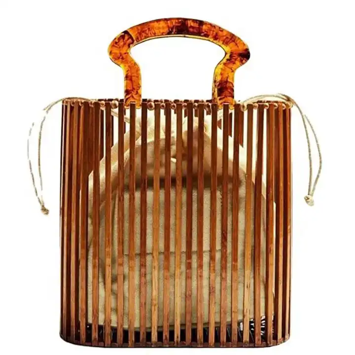 Acrylic woven bag with handle