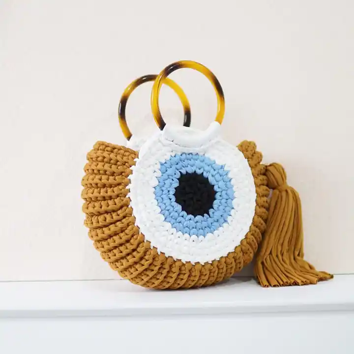Wool woven bag with handle