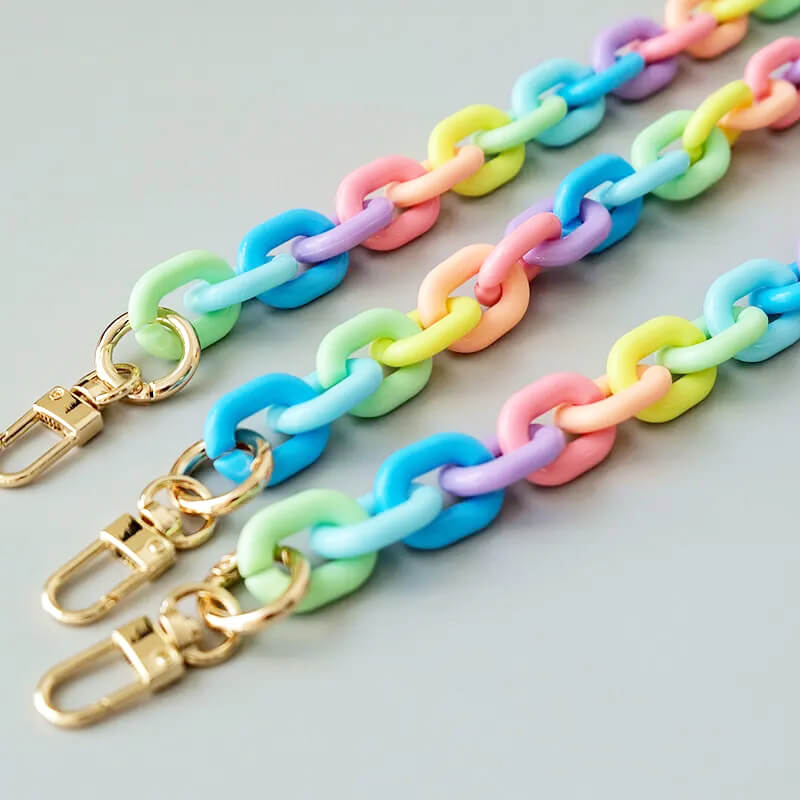 color acrylic bag chain
